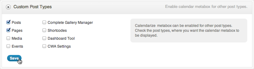 Calendarize it - Support for Custom Post Types