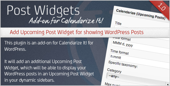 Calendarize It! Post Wigets add-on