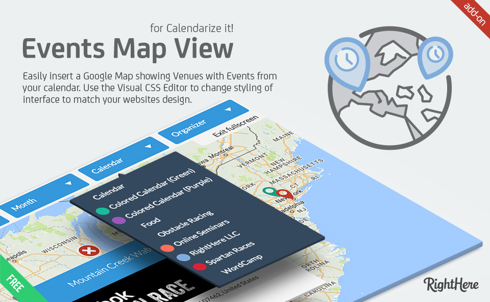 Events Map View add-on for Calendarize it!