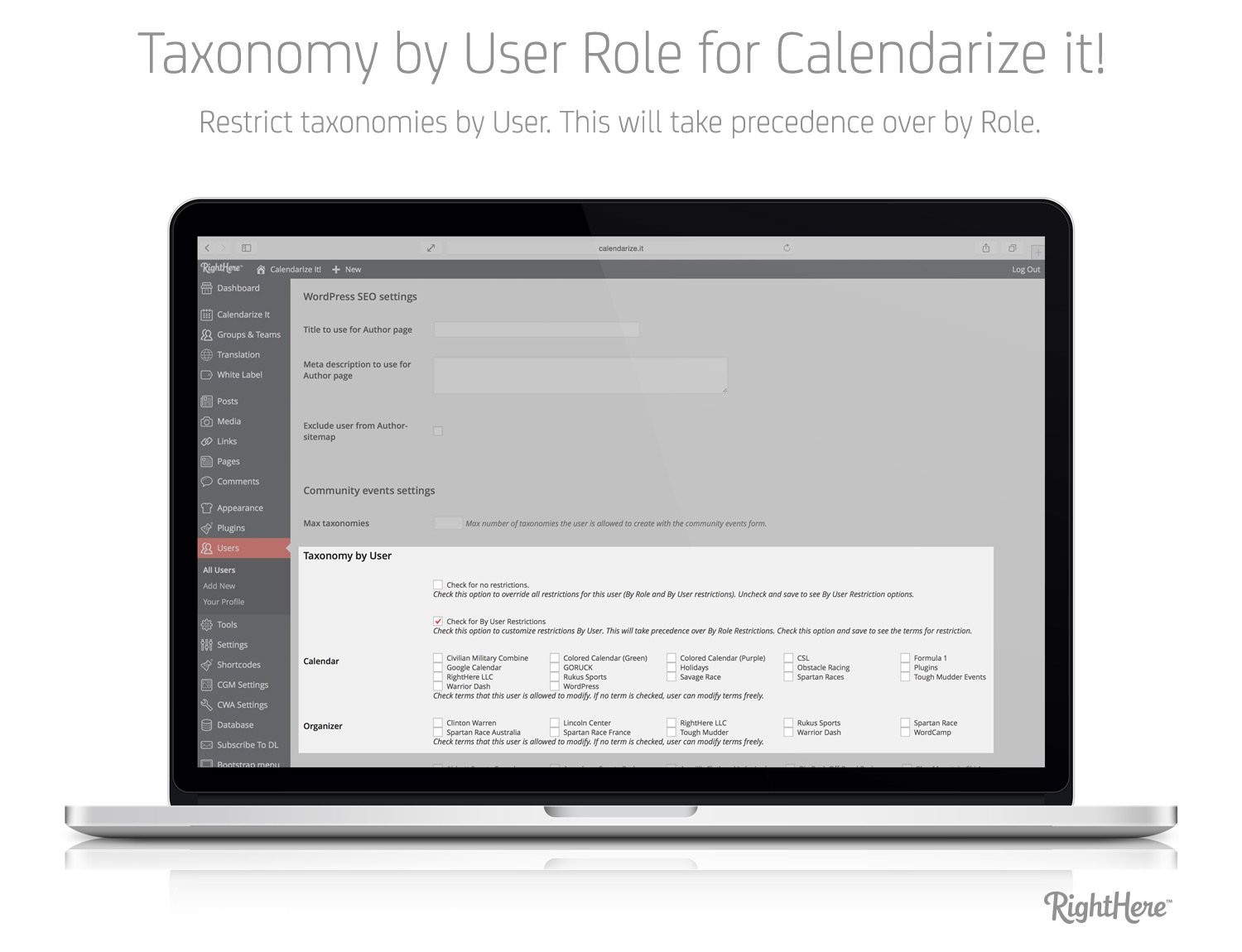 Taxonomy by User Role - Taxonomy by User Restrictions (User Profile)