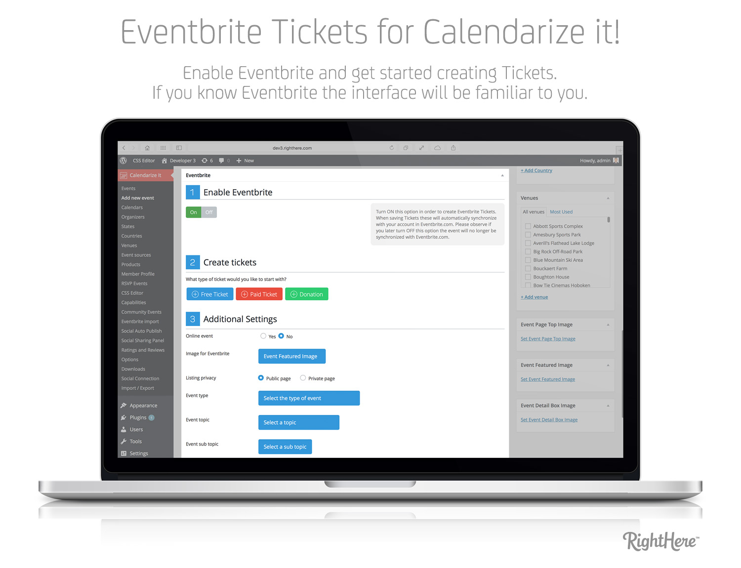 Eventbrite Tickets for Calendarize it! - Create Tickets