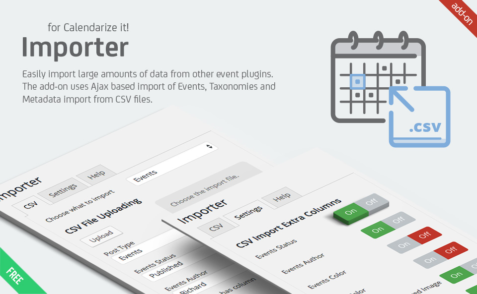 Importer for Calendarize it! - Easily import events, taxonomies and taxonomy metadata to your calendar