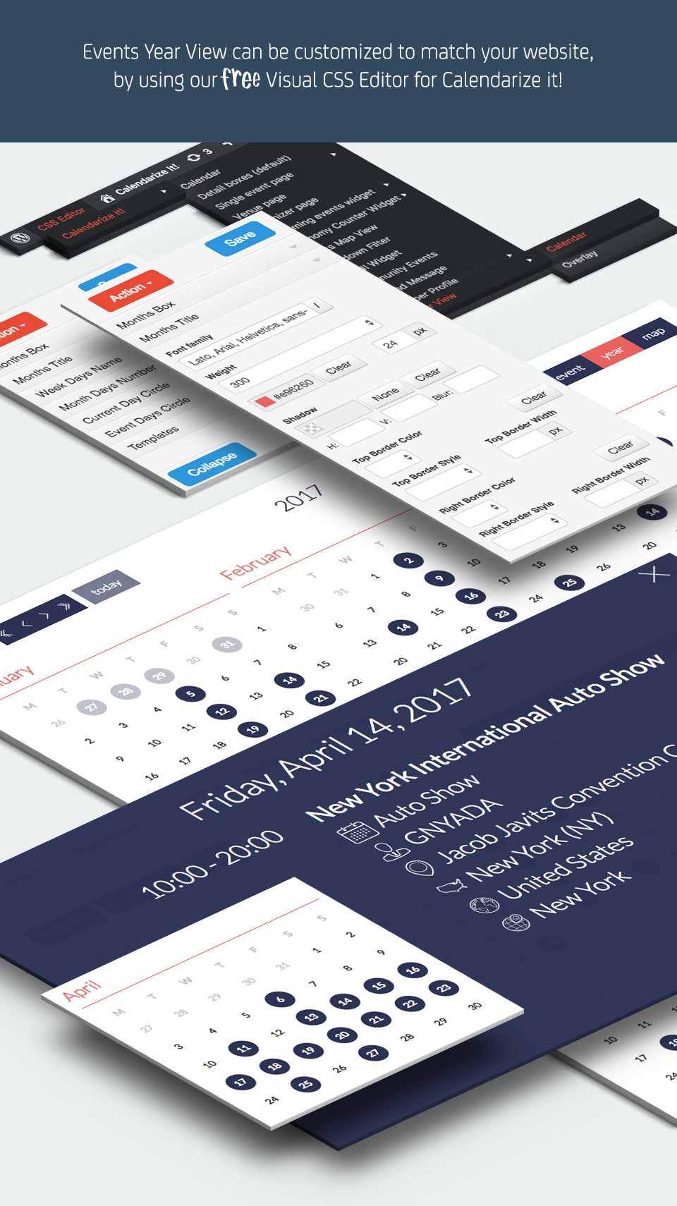 Events Year View for Calendarize it! - Create your own style with Visual CSS Editor
