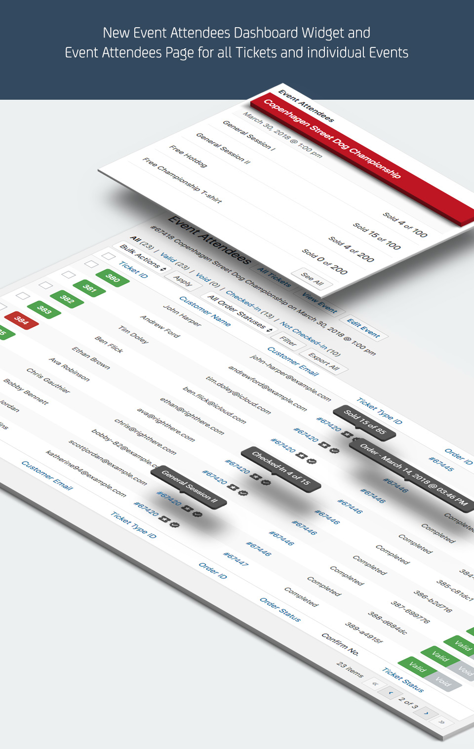 Event Tickets WooCommerce for Calendarize it! - Event Attendees Dashboard Widget and Event Attendee Overview