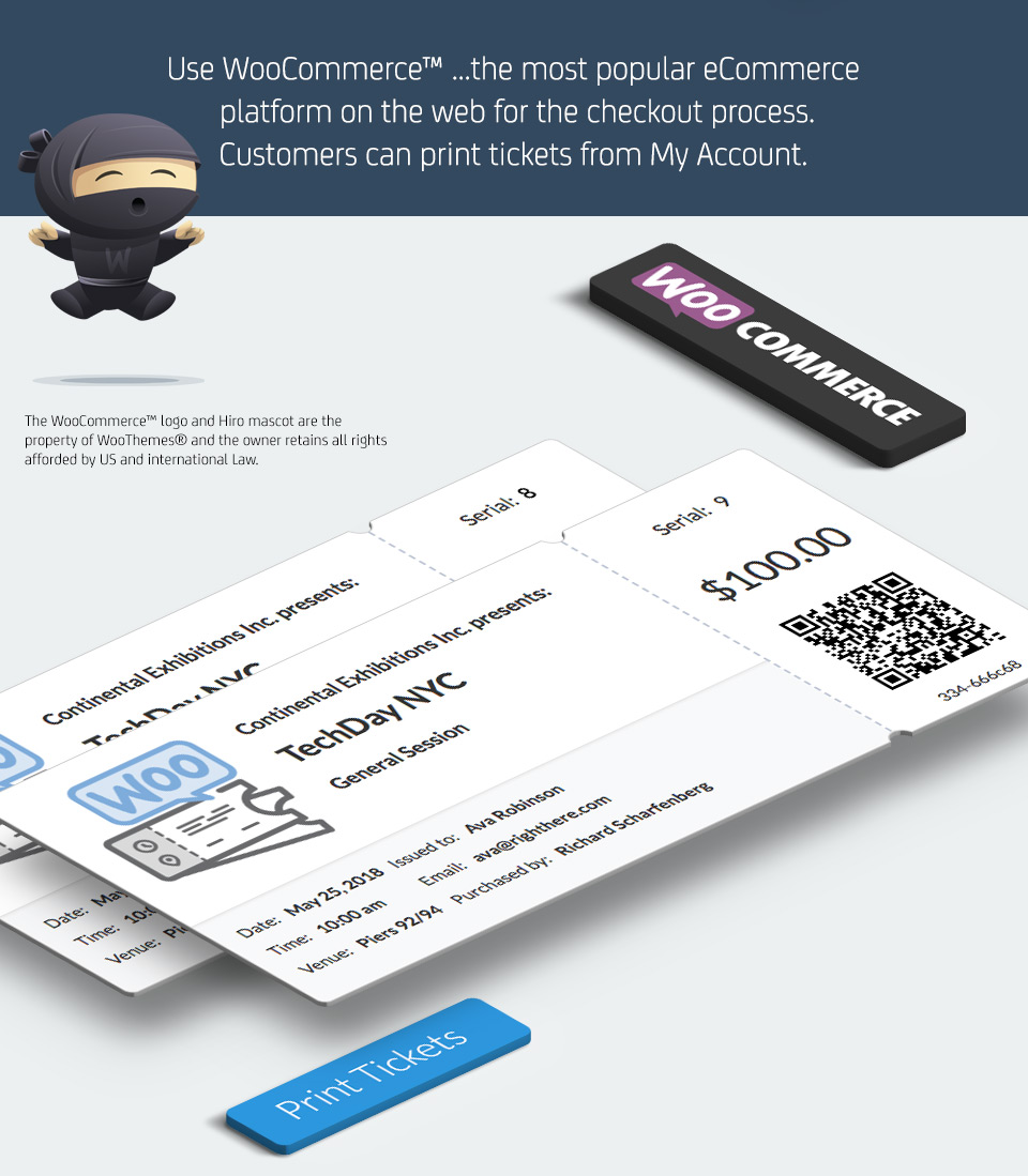 Event Tickets WooCommerce for Calendarize it! - Print Tickets